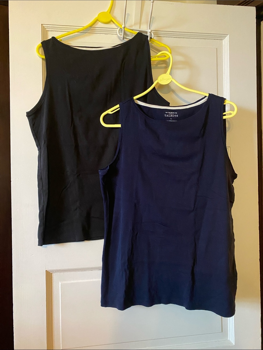 Talbots Women's Navy and Black Sleeveless Tank Tops - 100% Pima Cotton